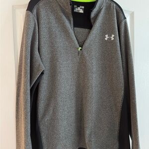 Under Armour Heather Gray and Black Pullover